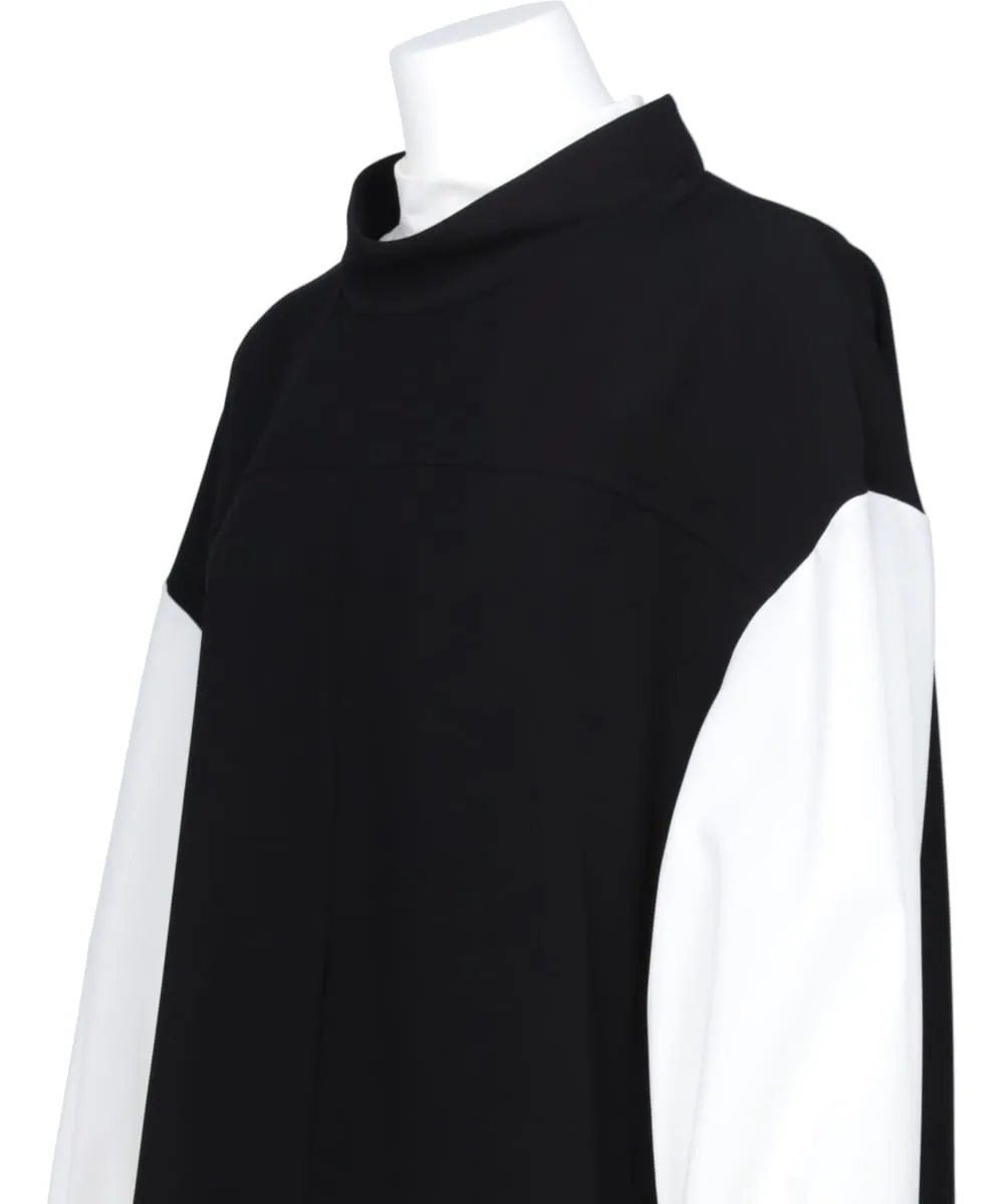 PE TWILL OFFNECK LAYERED PULLOVER