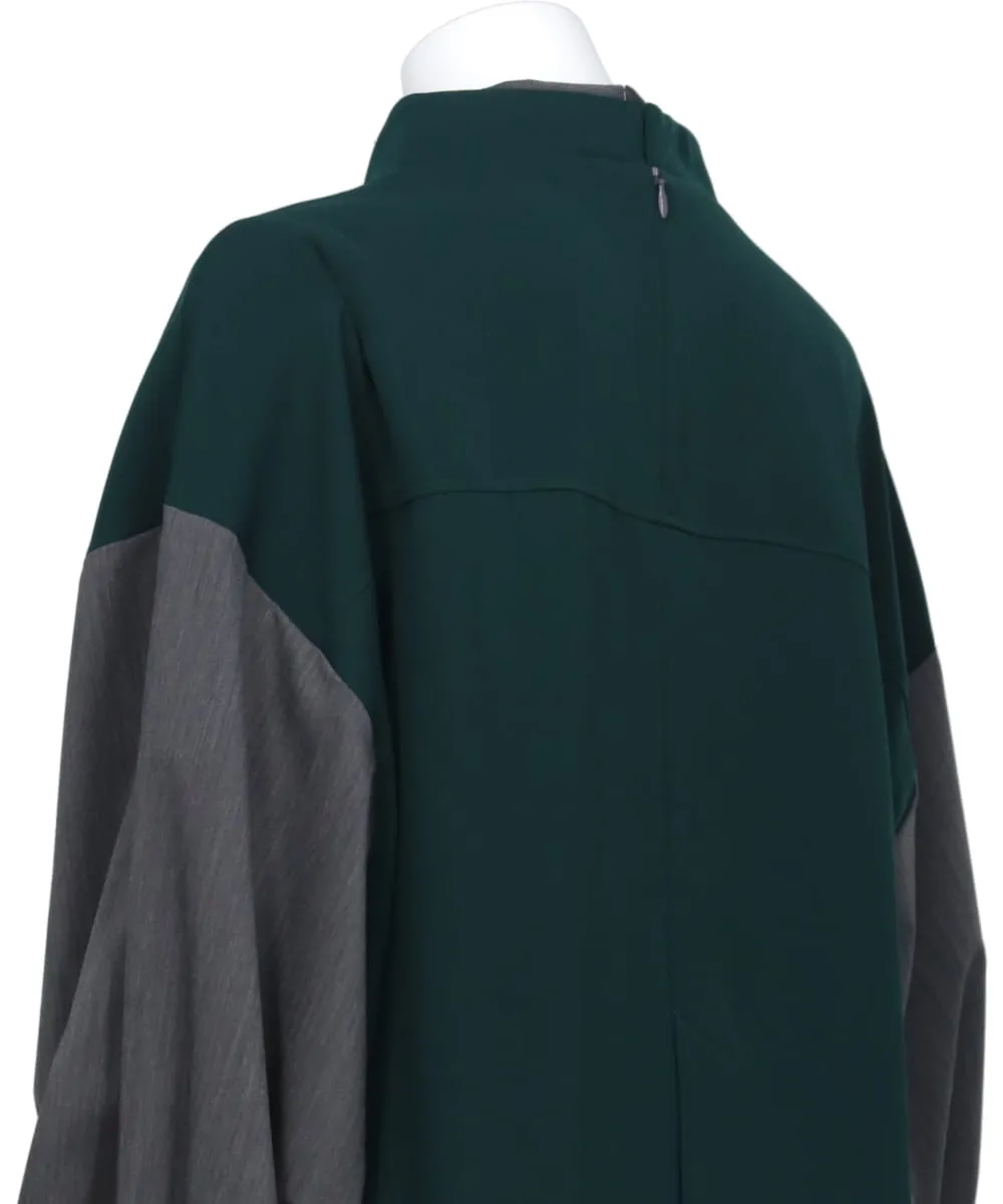 PE TWILL OFFNECK LAYERED PULLOVER