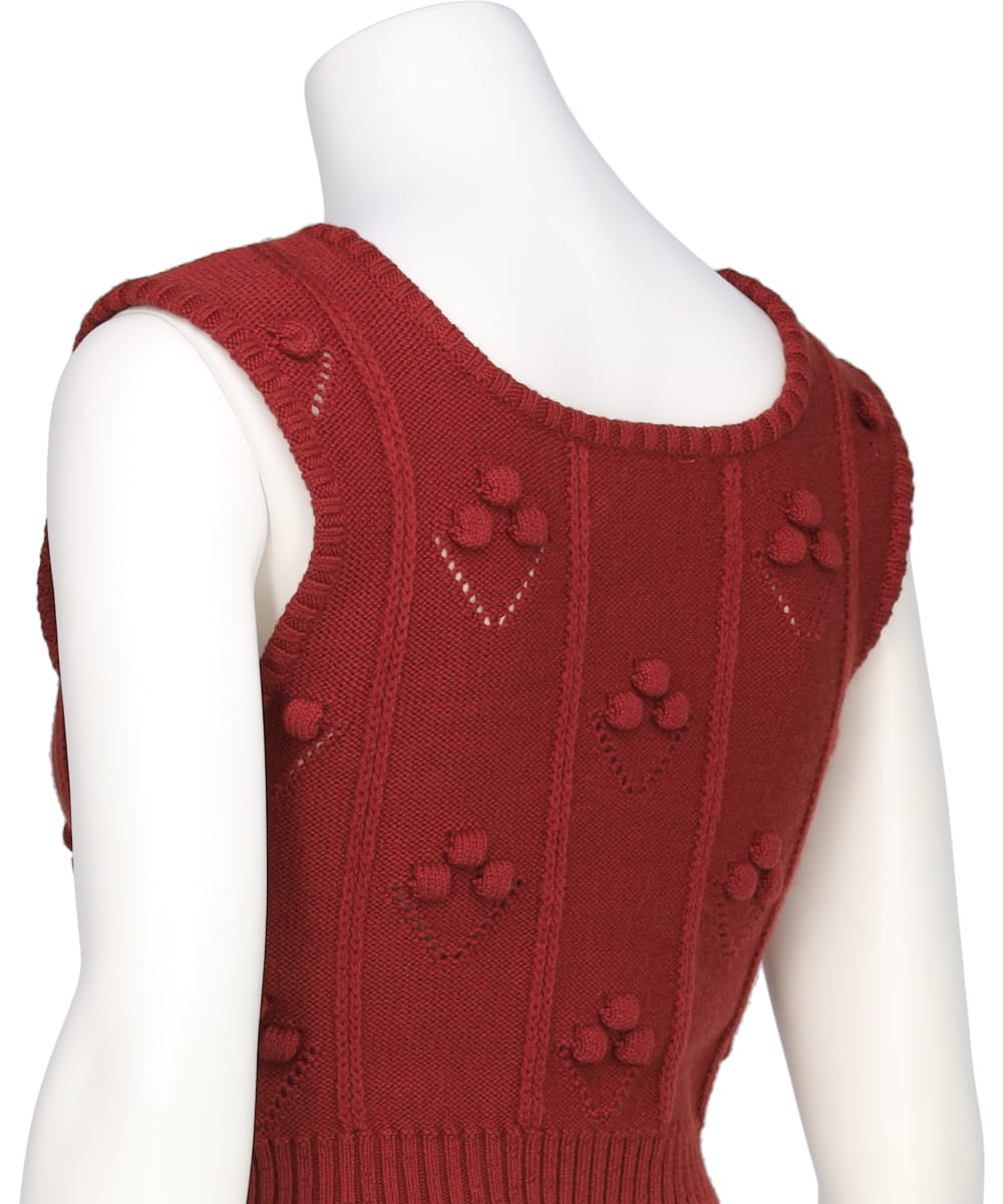 BUBBLE PATTERN SLEEVELESS KNITTED TOP