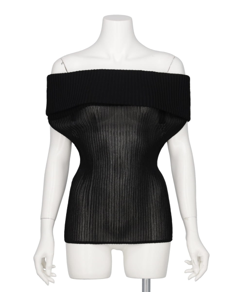 OPEN SHOULDER RIB KNIT