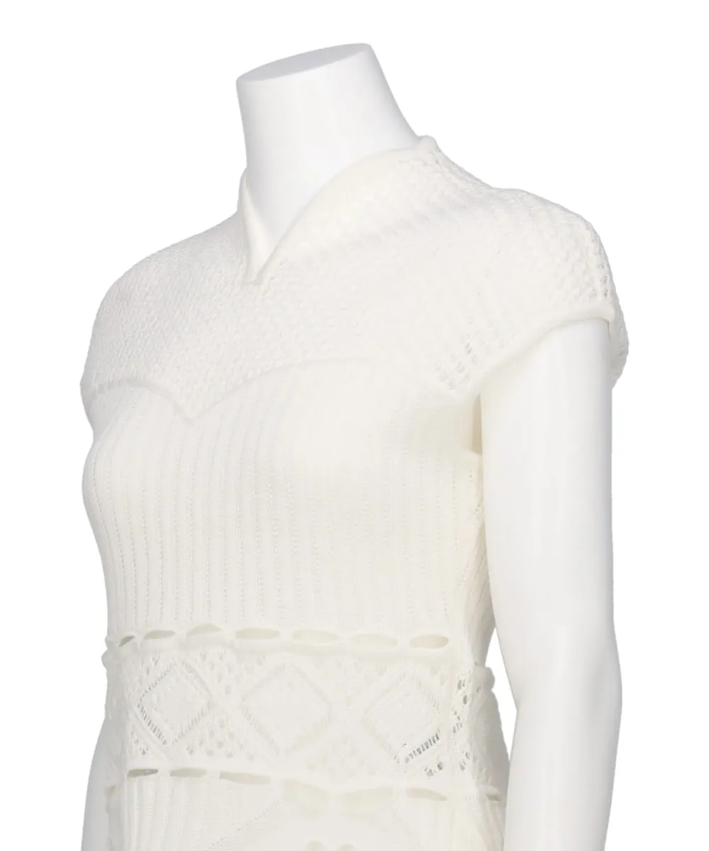 COTTON LACE SLEEVELESS KNITTED TOP