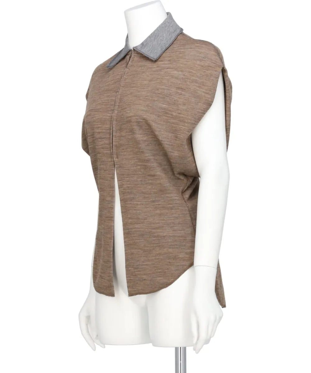 WOOL REVERSIBLE-JERSEY TOP