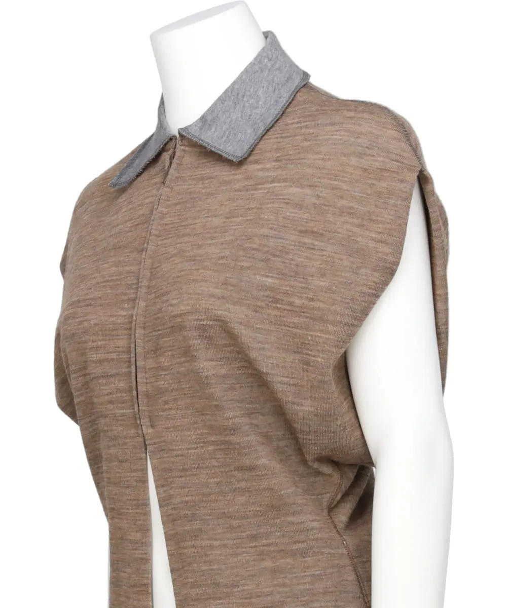 WOOL REVERSIBLE-JERSEY TOP