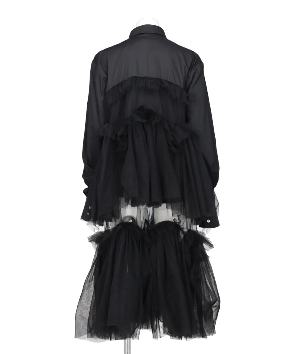 SHIRT WITH SWELL RUFFLE TULLE