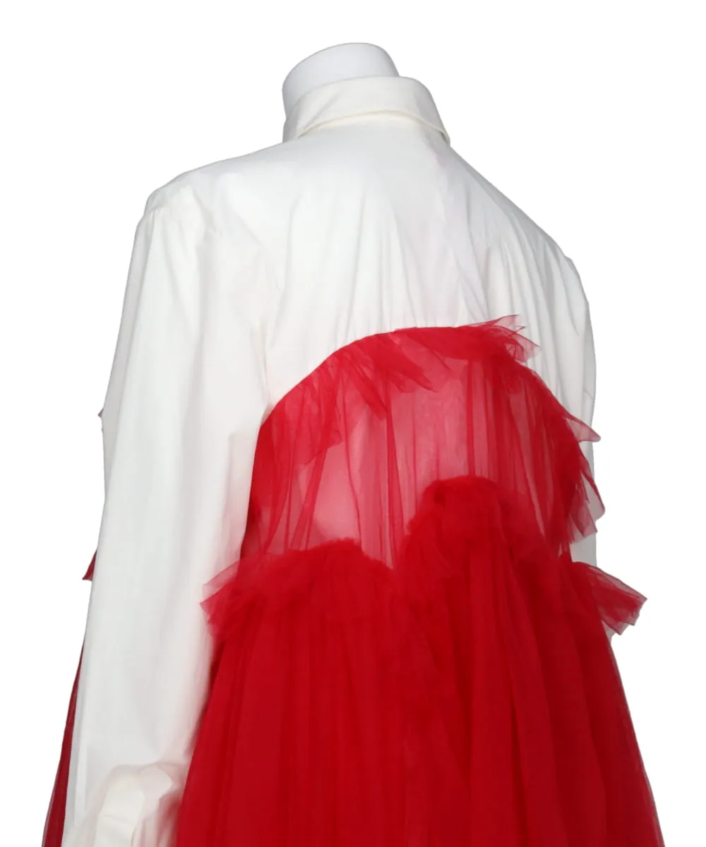 SHIRT WITH SWELL RUFFLE TULLE