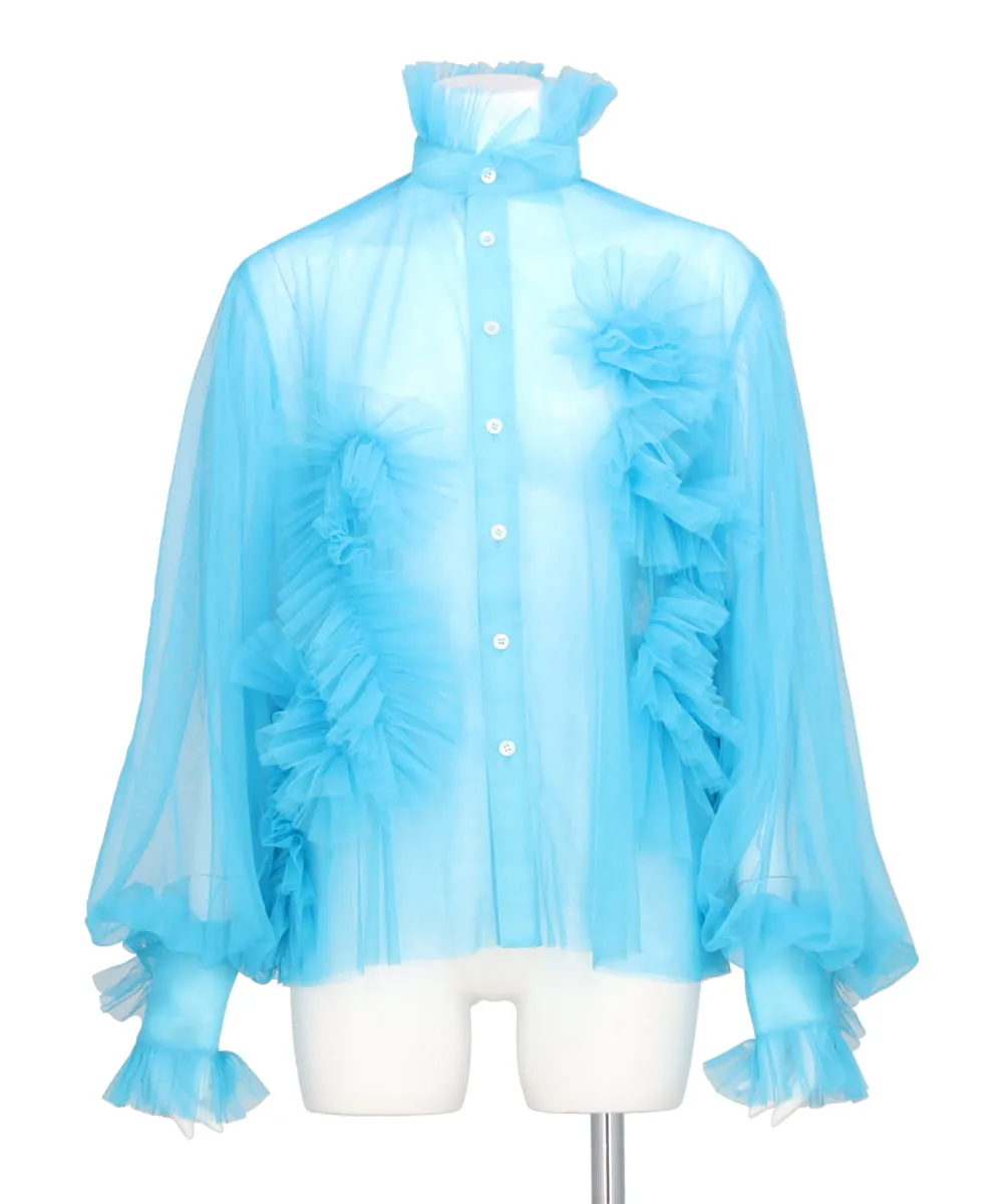 RUFFLE TULLE SHIRT