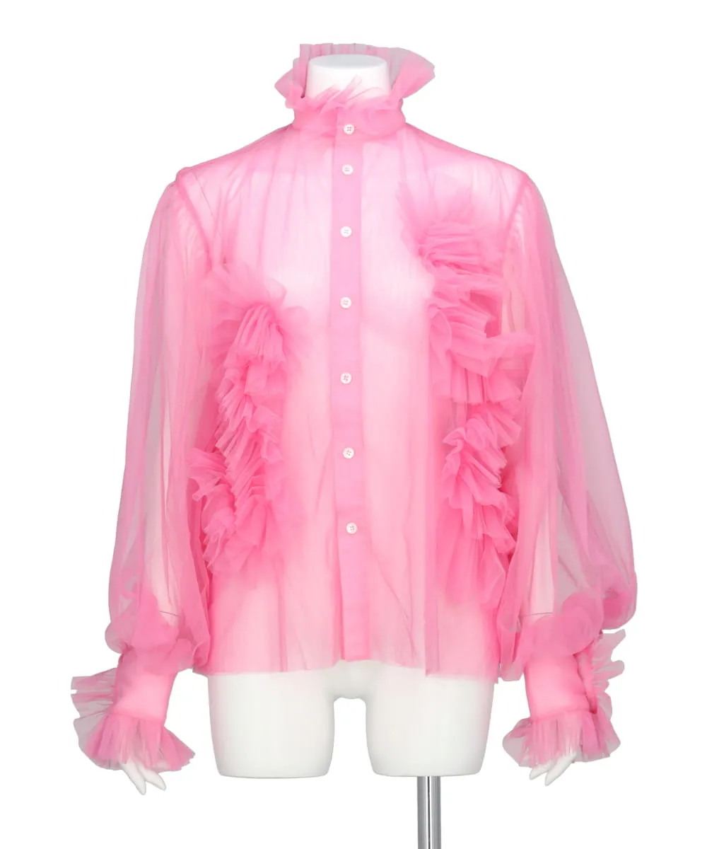 RUFFLE TULLE SHIRT