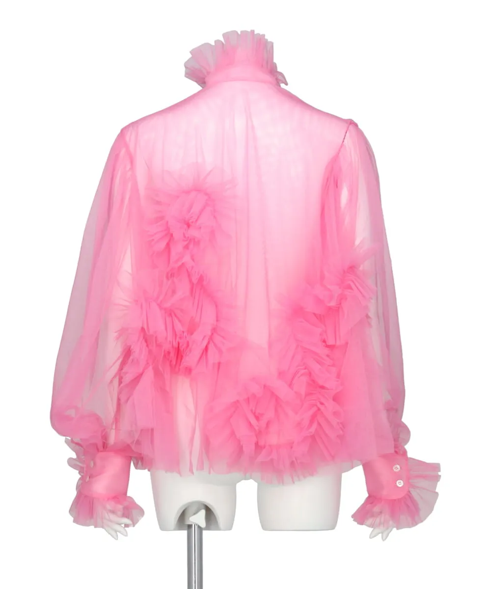 RUFFLE TULLE SHIRT