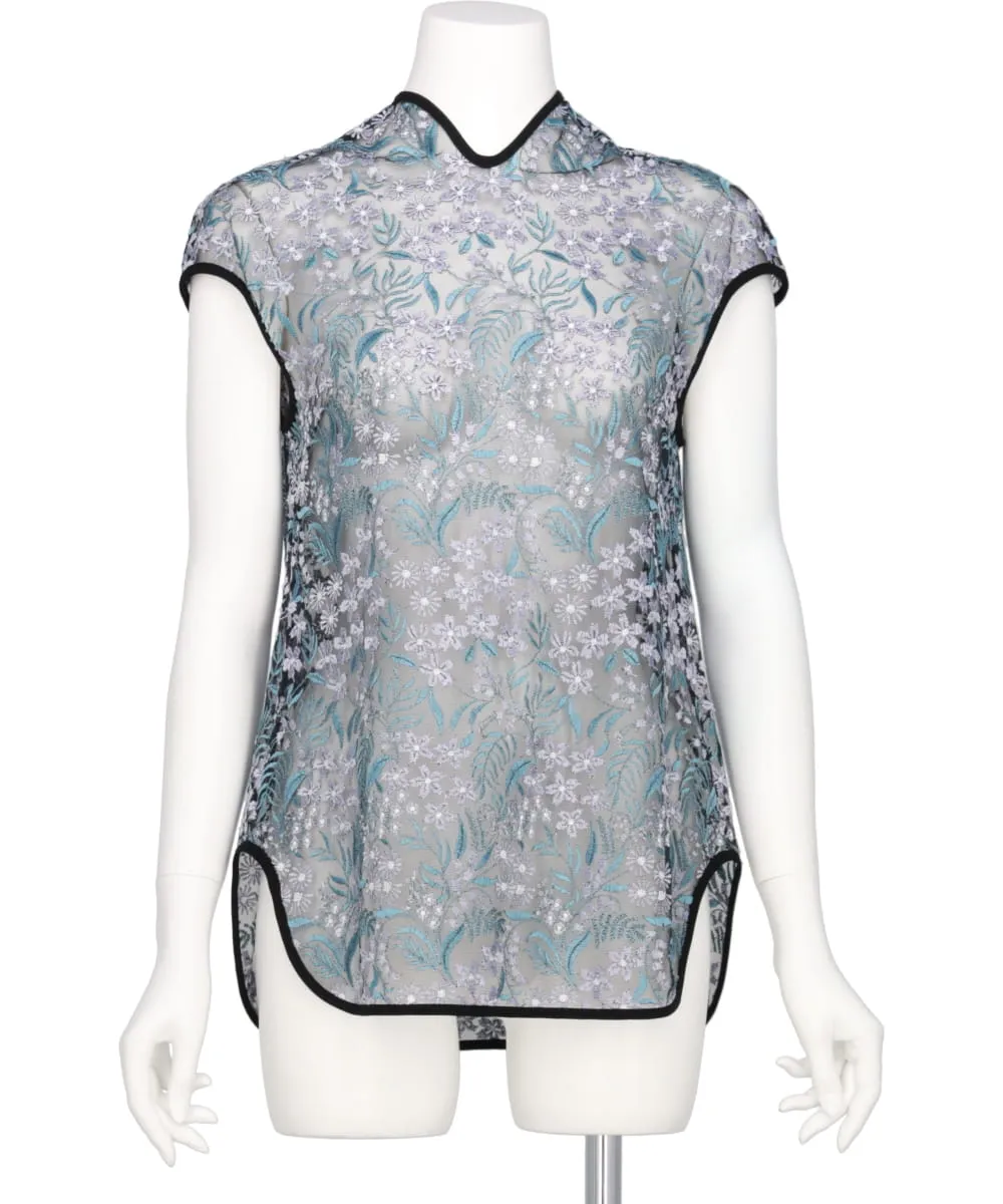 FLORAL LACE FRENCH SLEEVE TOP