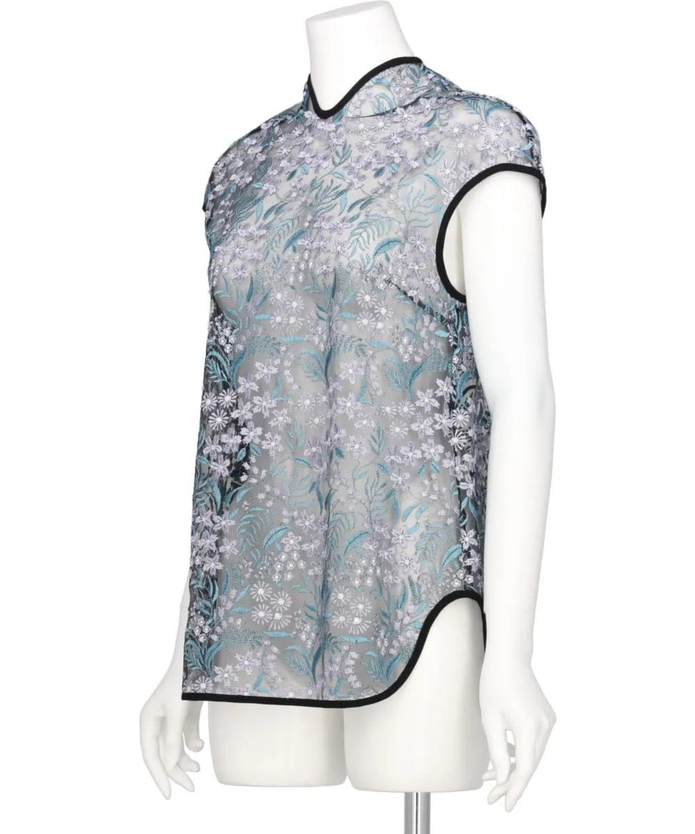 FLORAL LACE FRENCH SLEEVE TOP