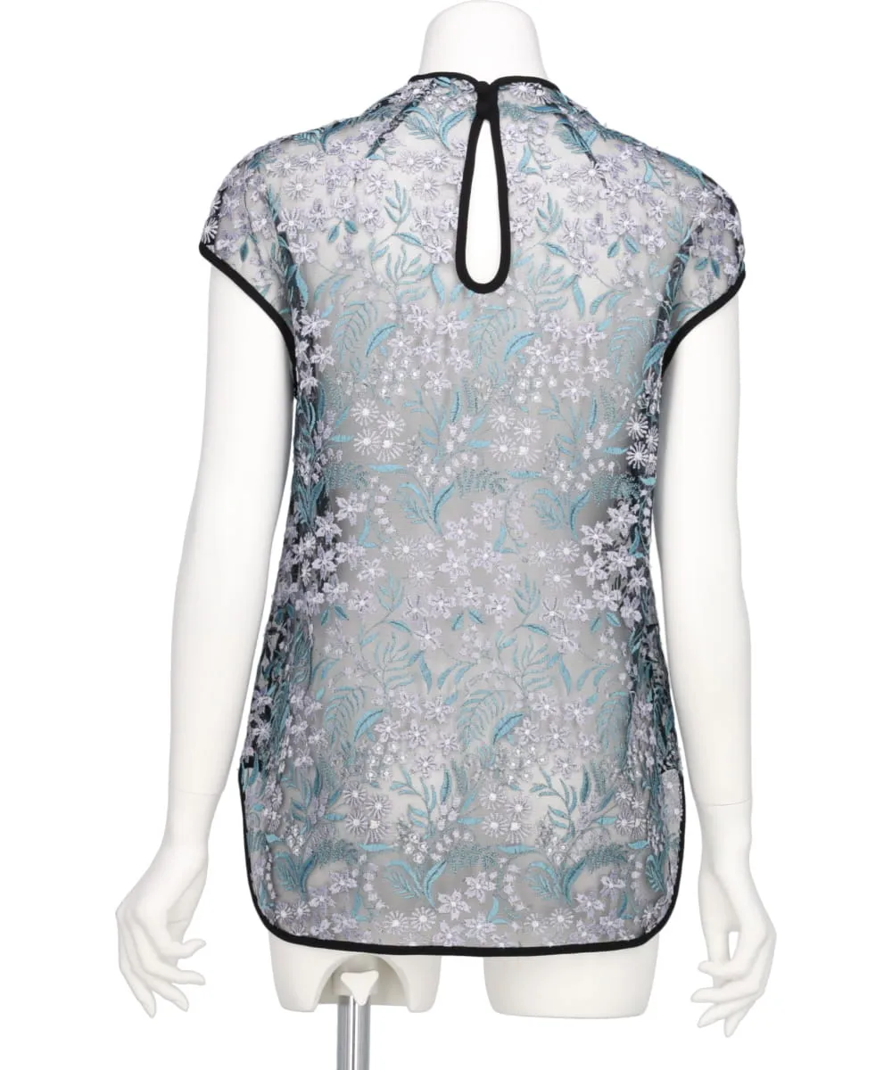 FLORAL LACE FRENCH SLEEVE TOP
