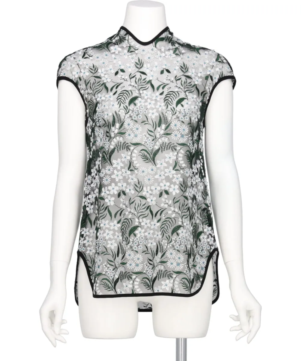 FLORAL LACE FRENCH SLEEVE TOP