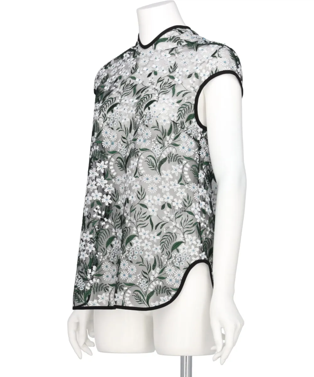 FLORAL LACE FRENCH SLEEVE TOP
