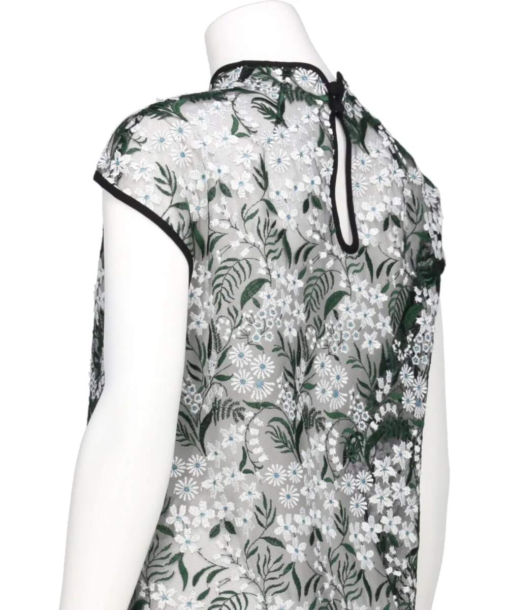 FLORAL LACE FRENCH SLEEVE TOP