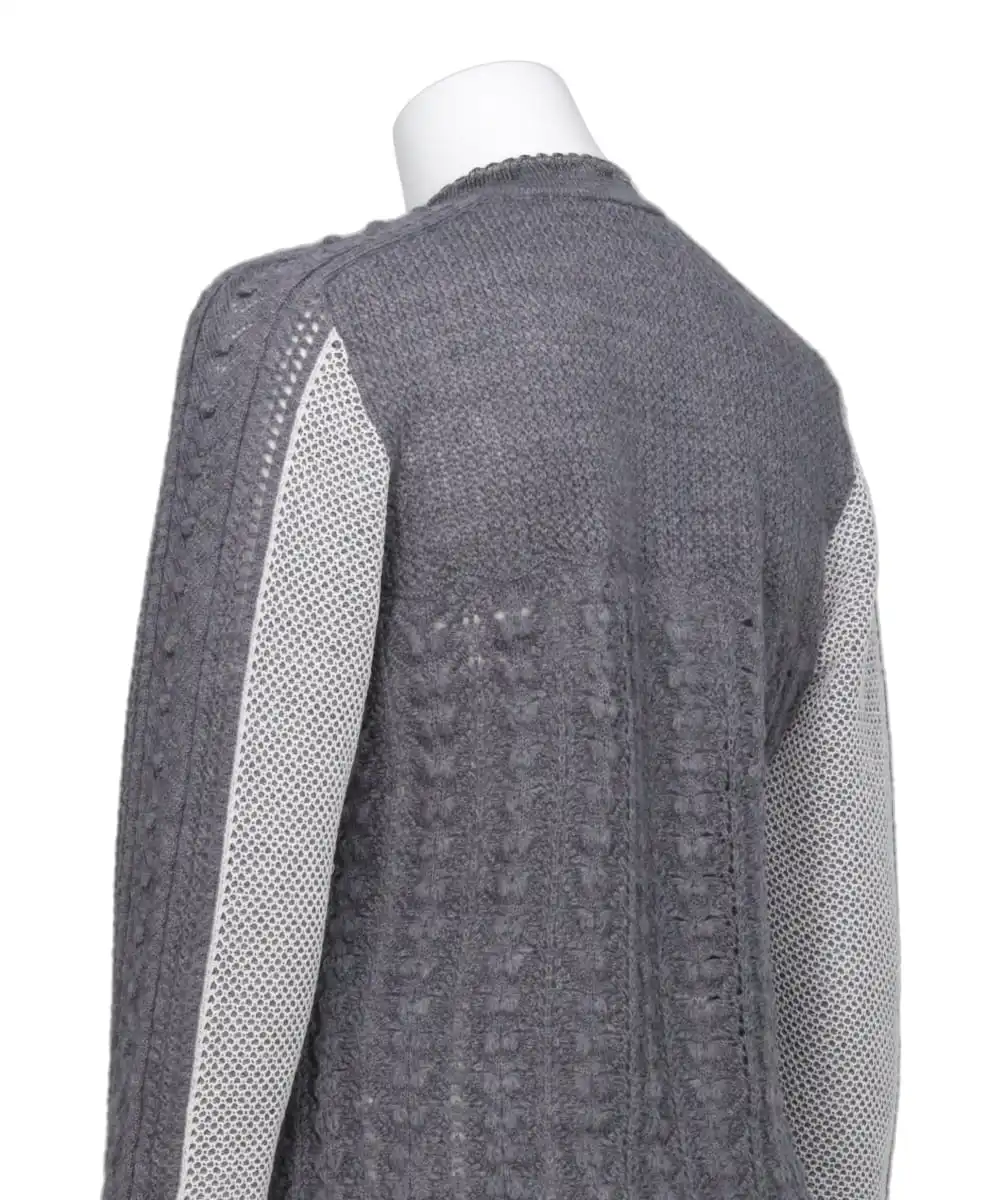 OPENWORK PATTERN KNITTED CARDIGAN