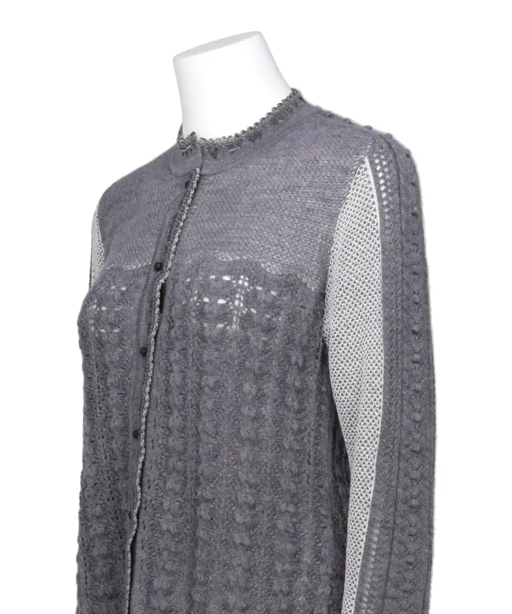 OPENWORK PATTERN KNITTED CARDIGAN