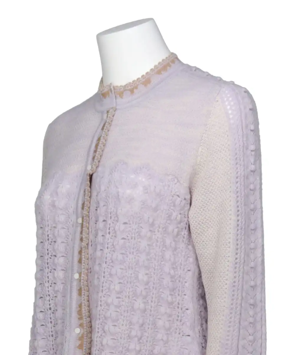 OPENWORK PATTERN KNITTED CARDIGAN