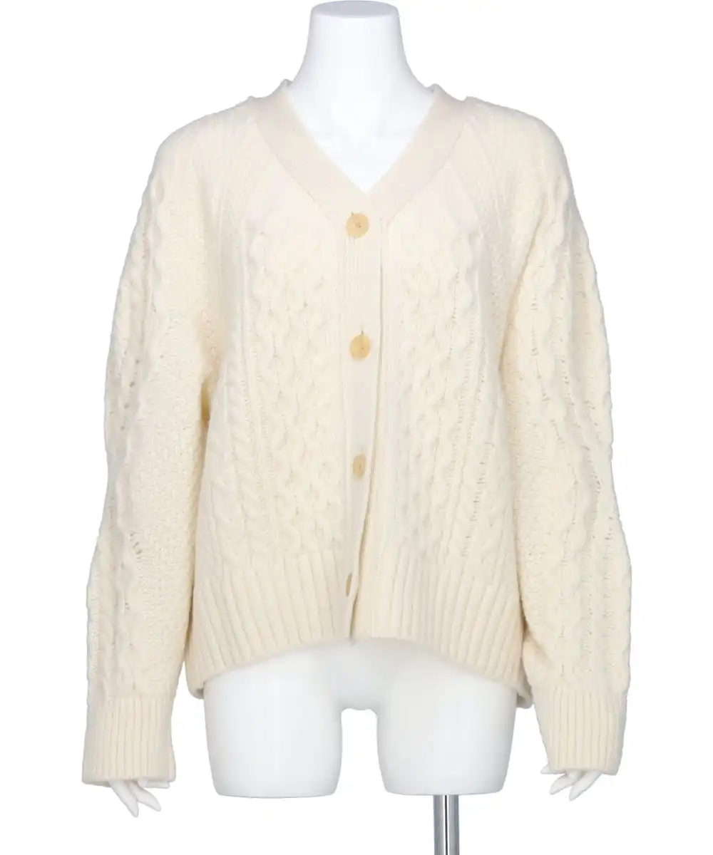 ARAN DIAMONDE SHAPED SLEEVE CARDIGAN