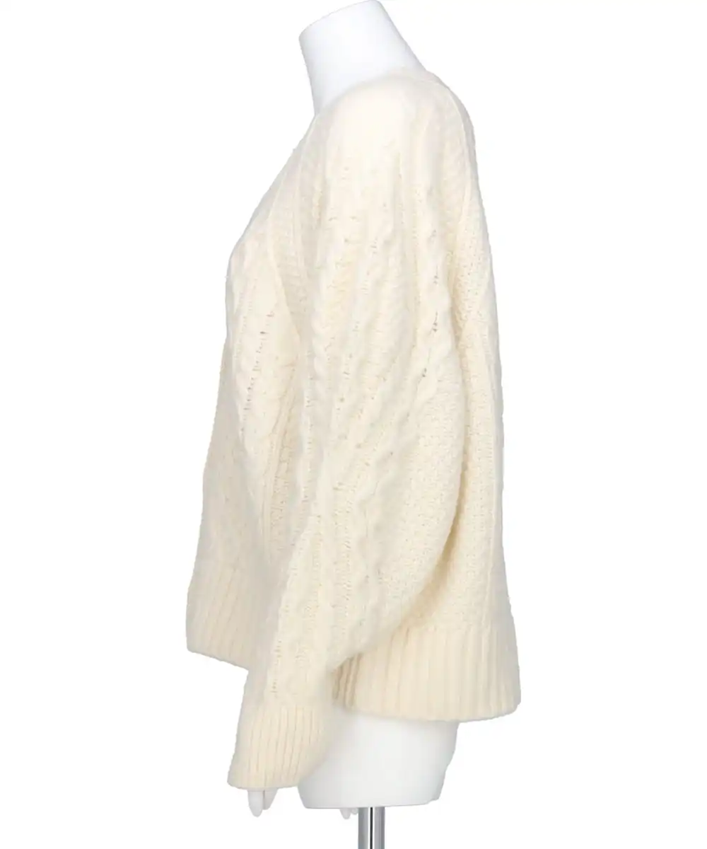 ARAN DIAMONDE SHAPED SLEEVE CARDIGAN