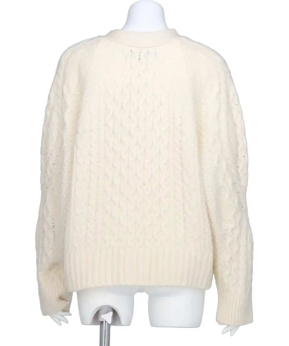 ARAN DIAMONDE SHAPED SLEEVE CARDIGAN