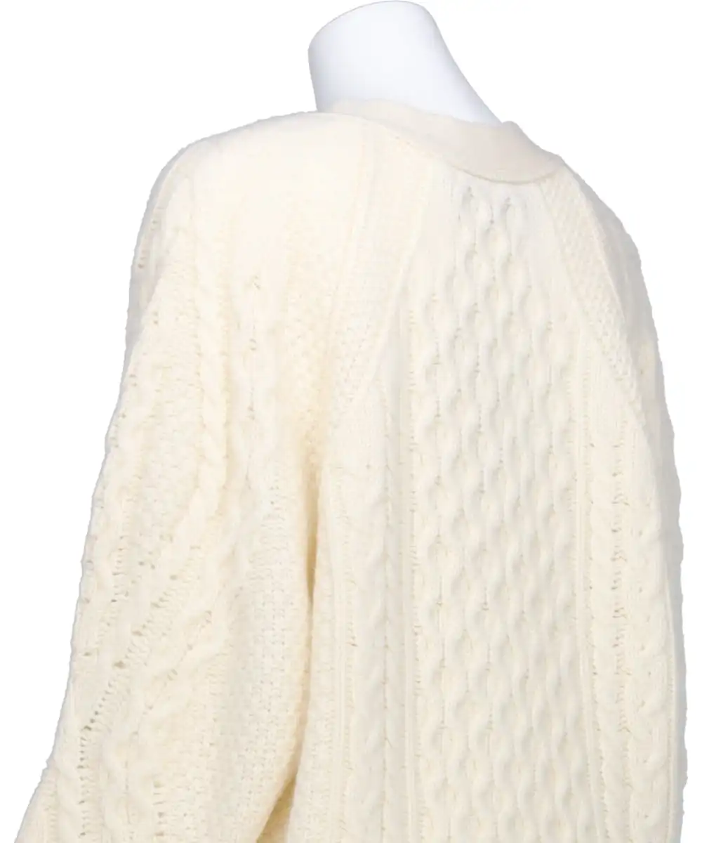 ARAN DIAMONDE SHAPED SLEEVE CARDIGAN