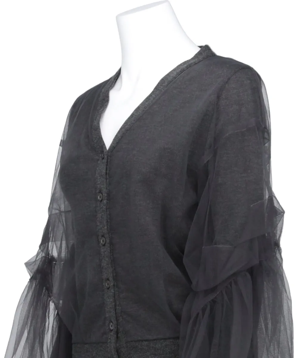 TULLE COVERED CARDIGAN