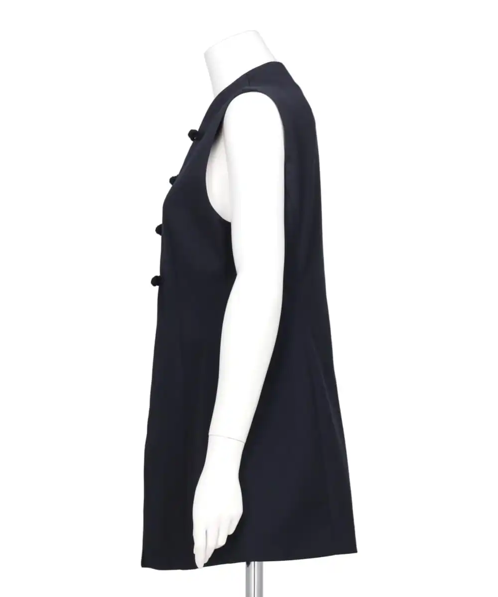 LIGHT WOOL MAX GABADINE MAO COLLAR VEST