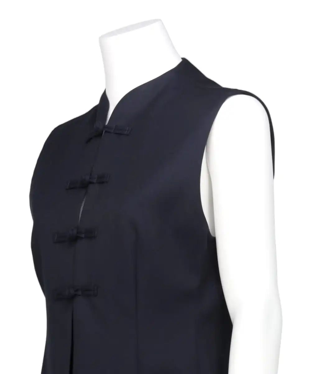 LIGHT WOOL MAX GABADINE MAO COLLAR VEST