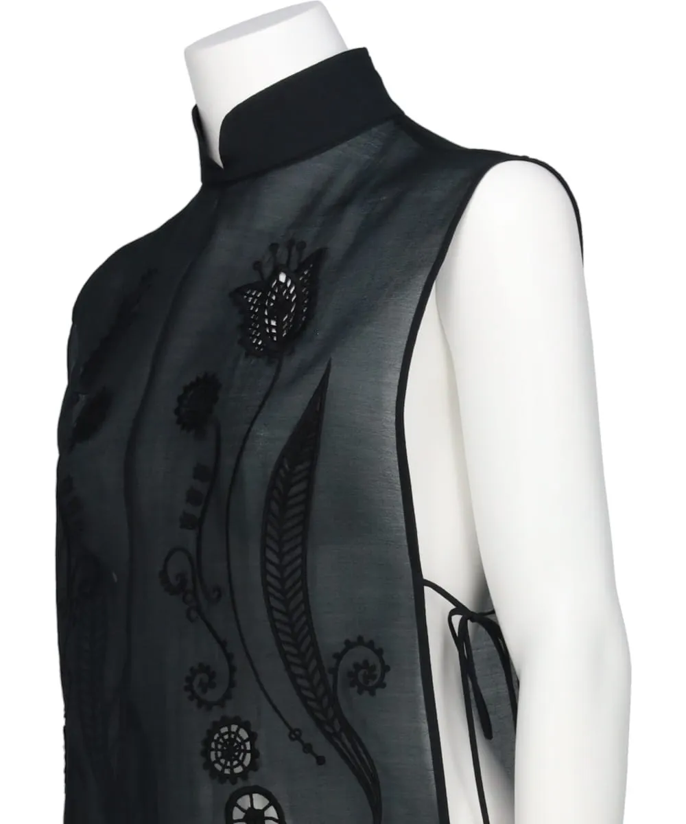 SHEER EMBROIDERY VEST