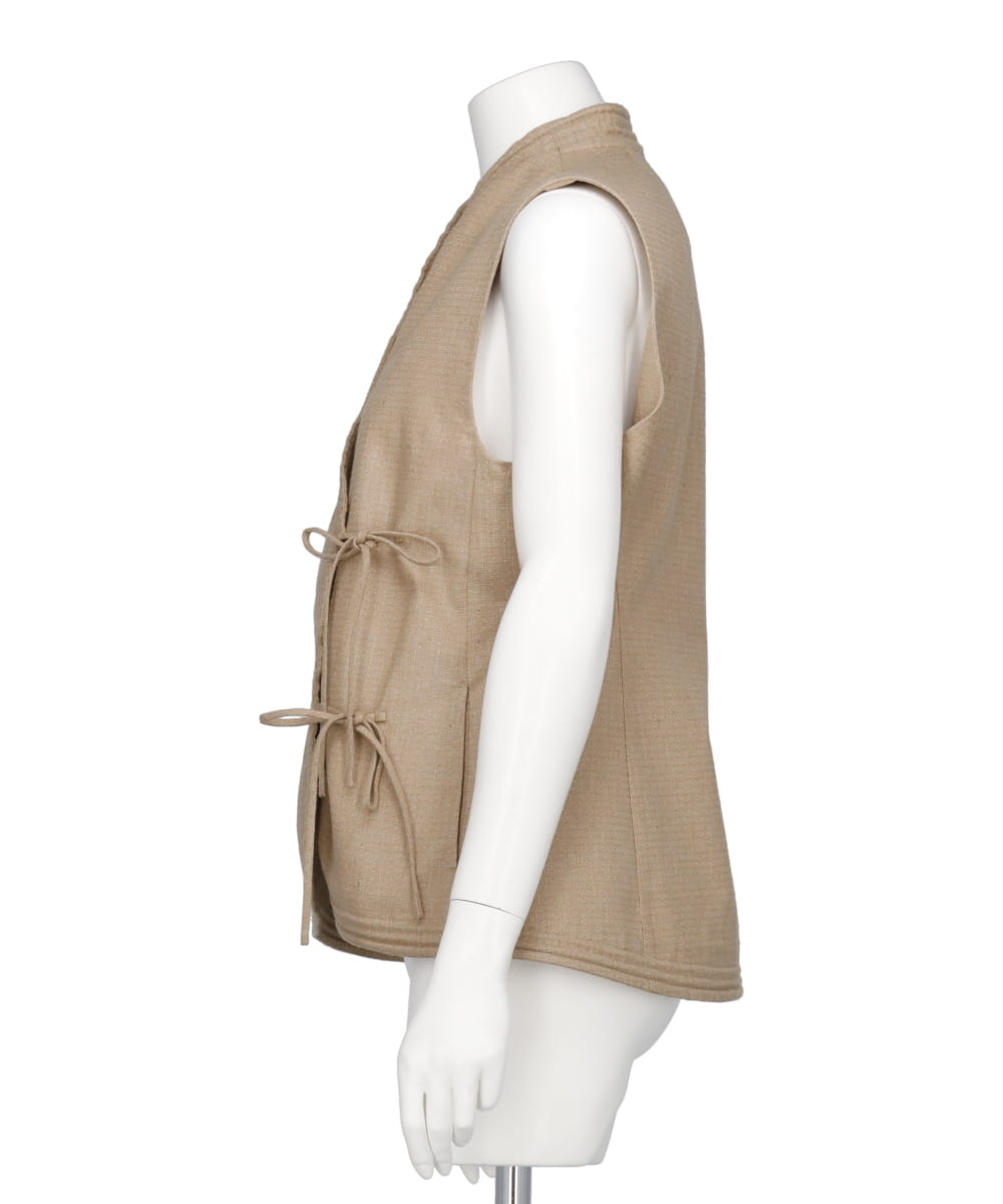 NATURALLY COLOURED COTTON DOBBY VEST