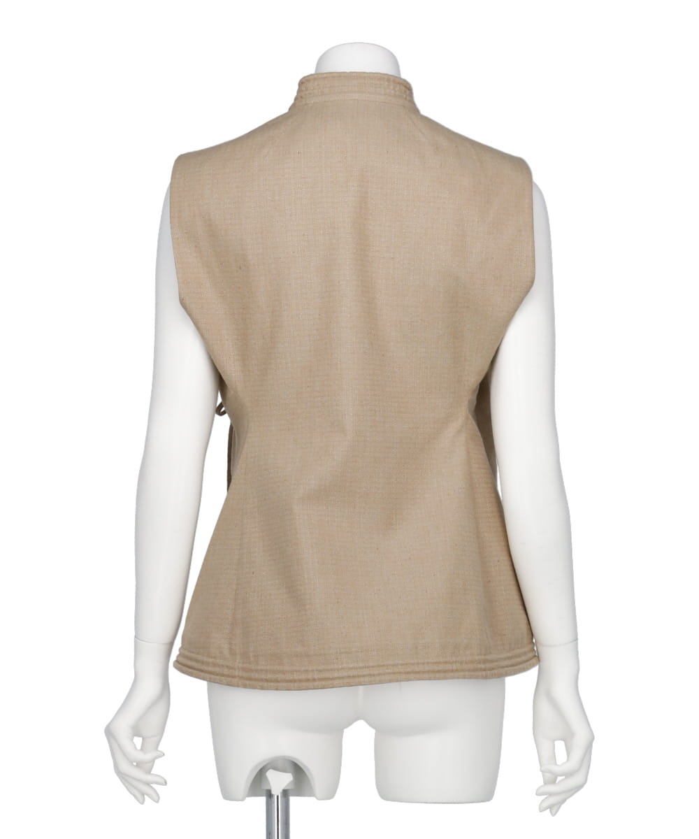 NATURALLY COLOURED COTTON DOBBY VEST