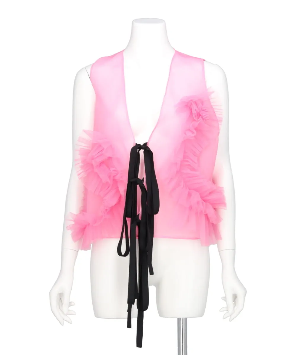 RUFFLE TULLE VEST