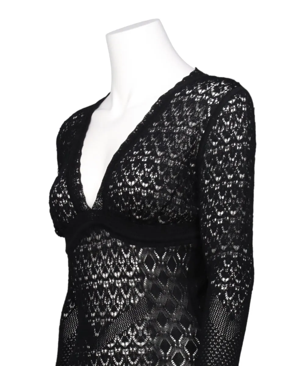 LACE KNIT V-NECK BODYSUITS