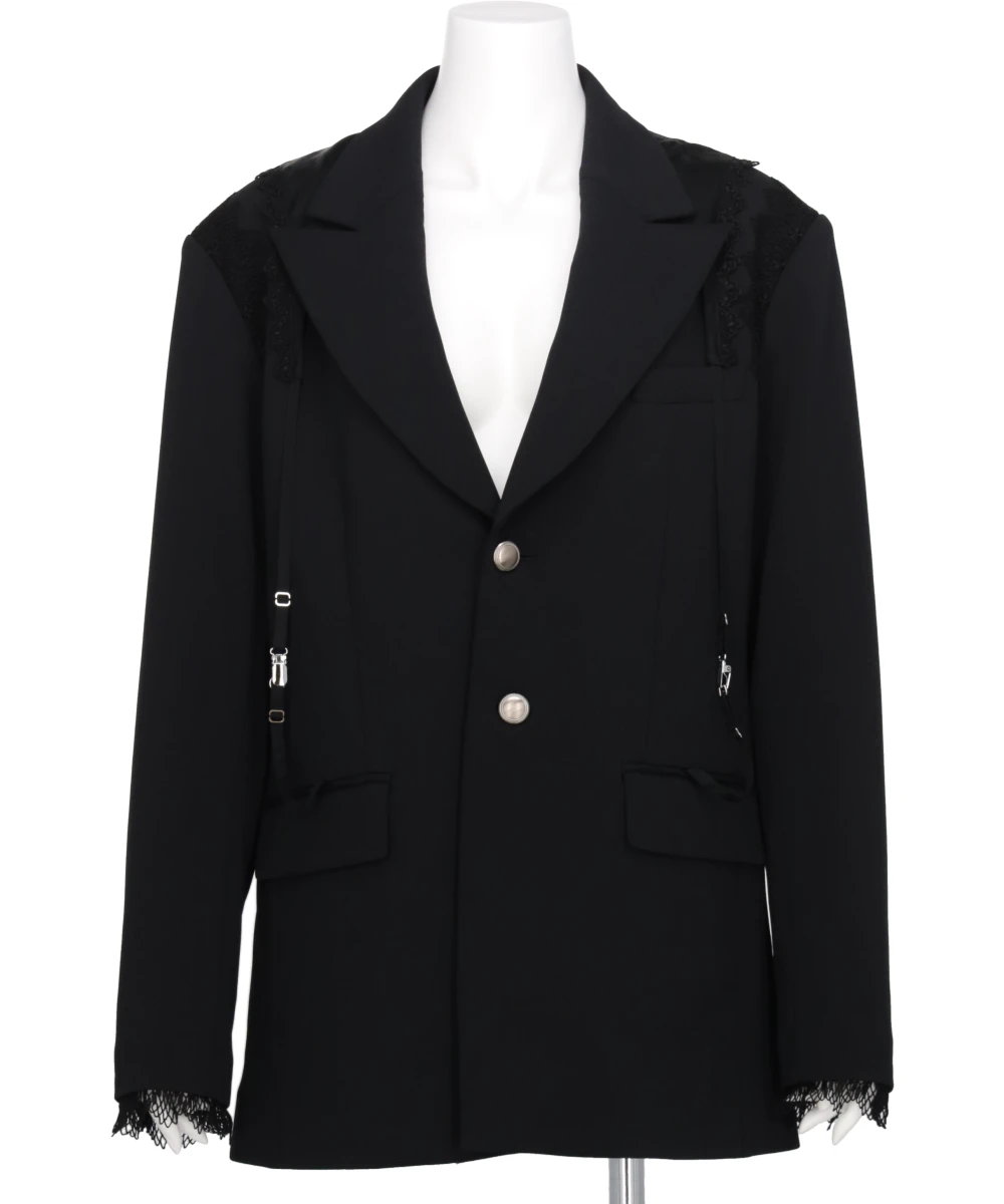 GARTER COLLAR PEAKED LAPEL JACKET