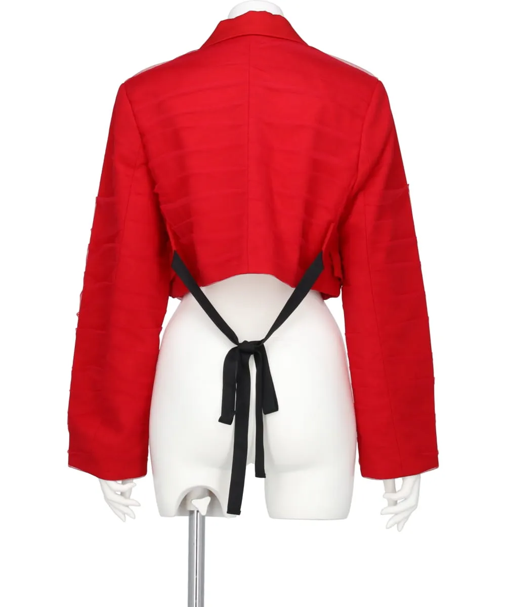 TULLE OVERLAY CROPPED BLAZER