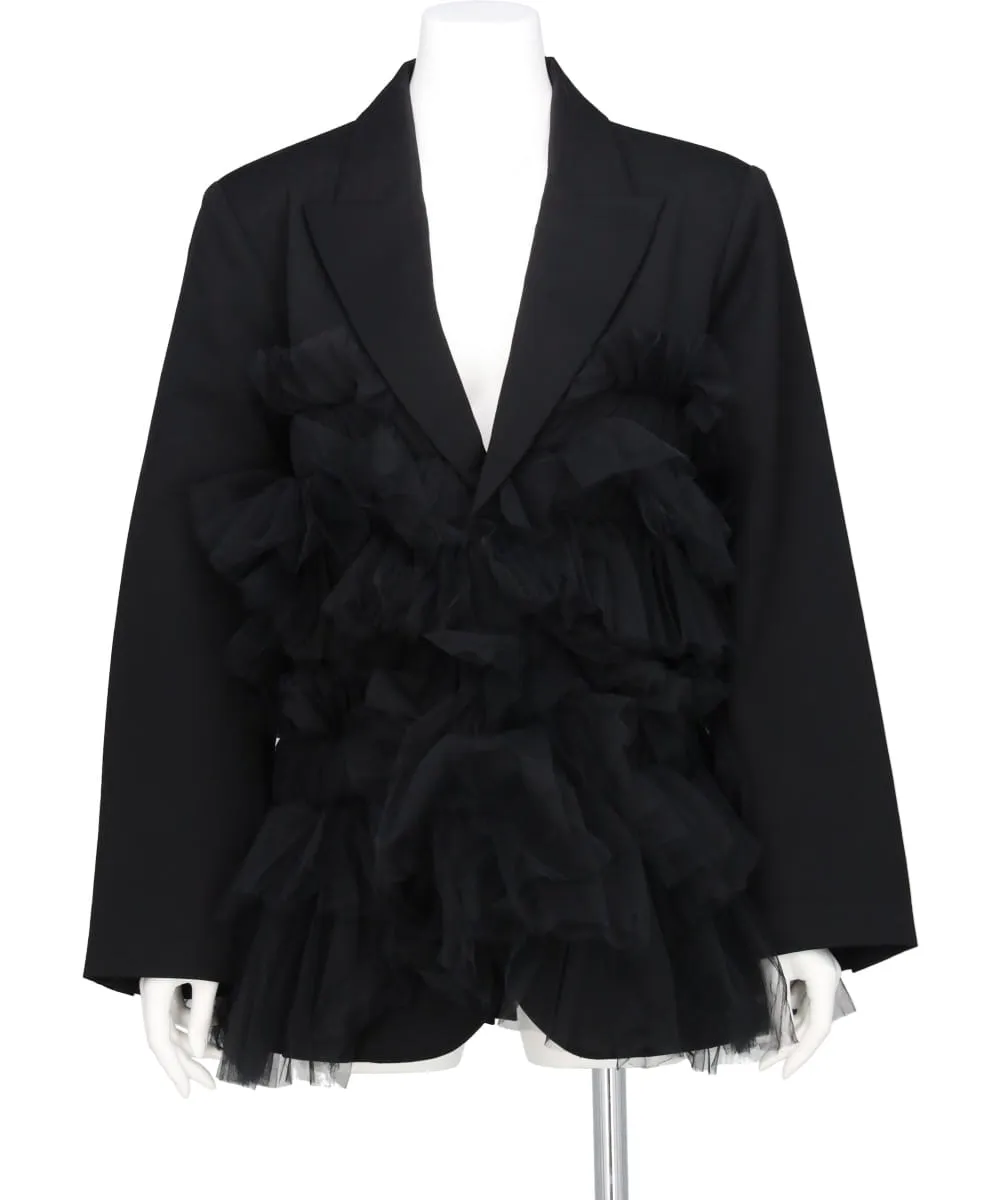 GATHERED TULLE BLAZER