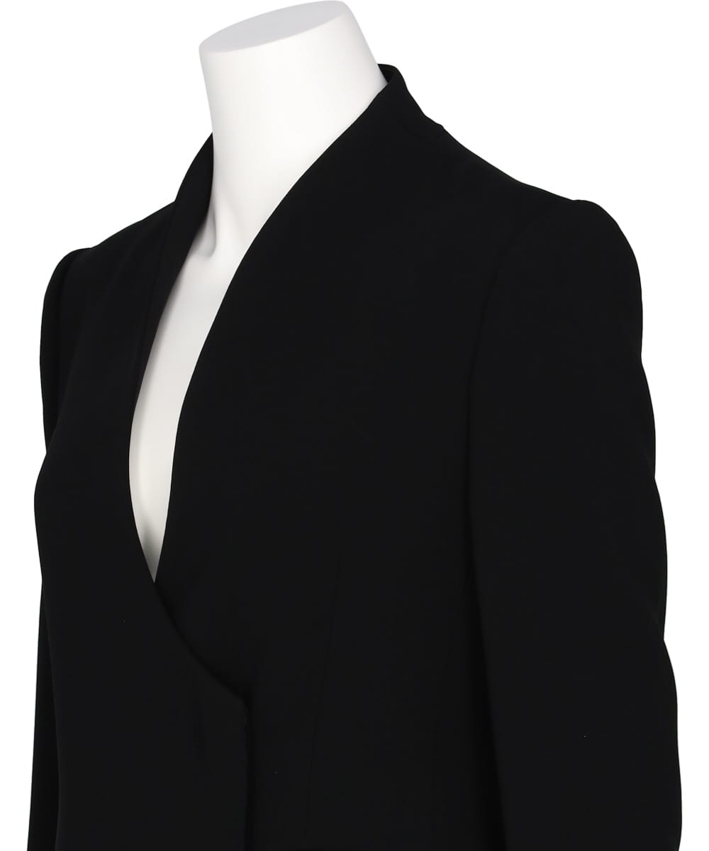 COLLARLESS DOUBLE BREASTED SUIT JACKET