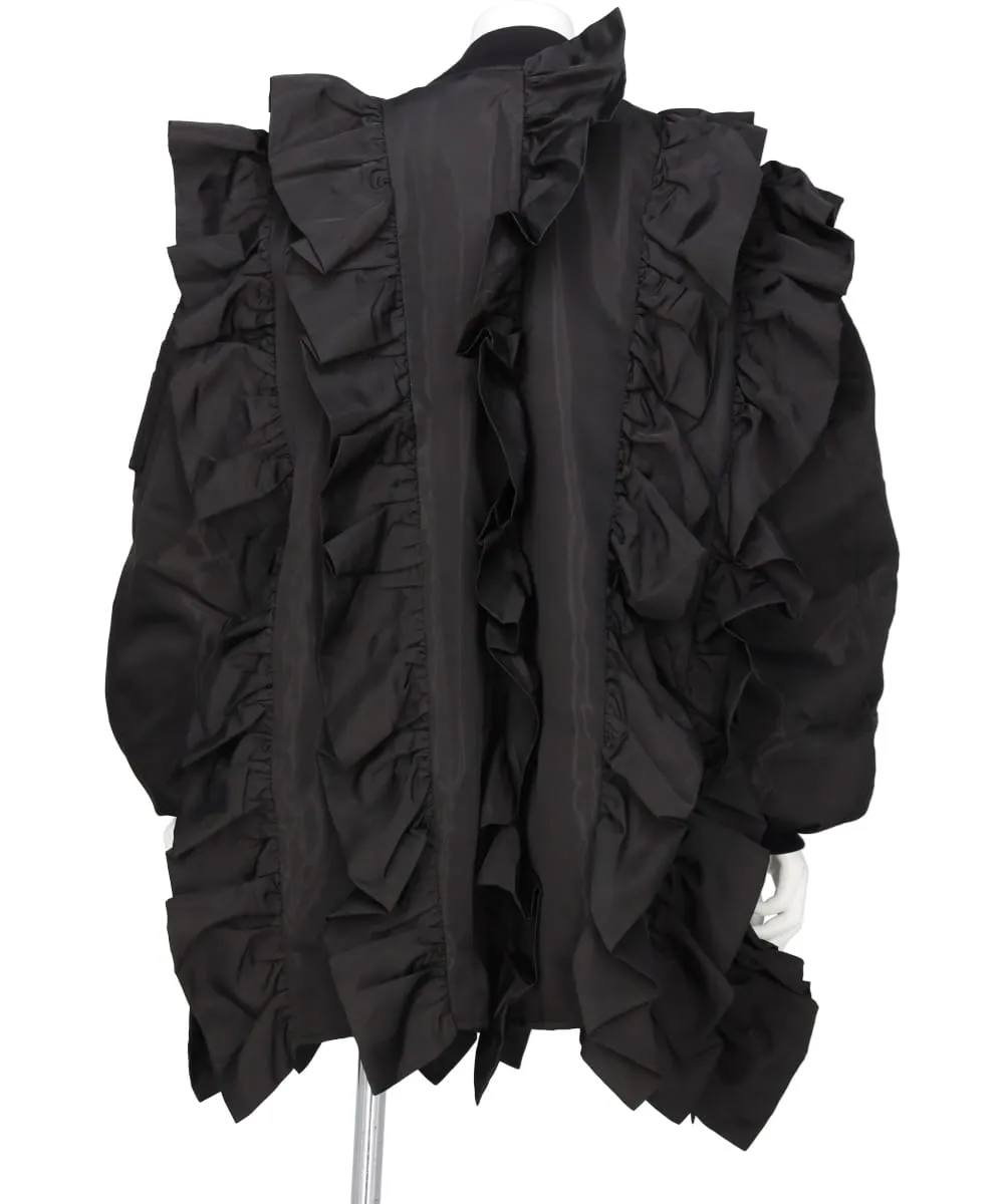 RUFFLE LONG BOMBER JACKET