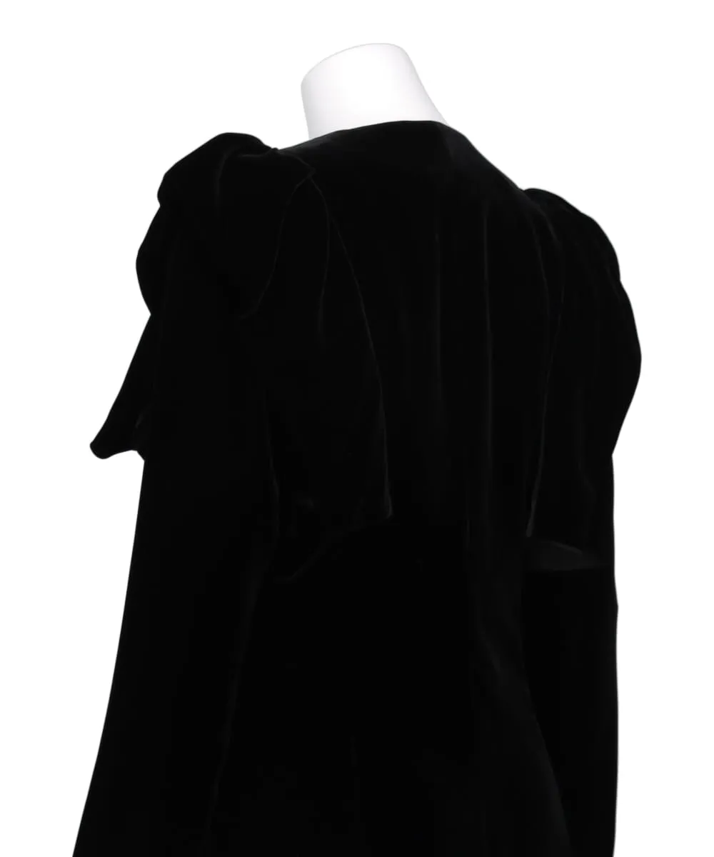 VELVET FRILL SHOULDER JACKET