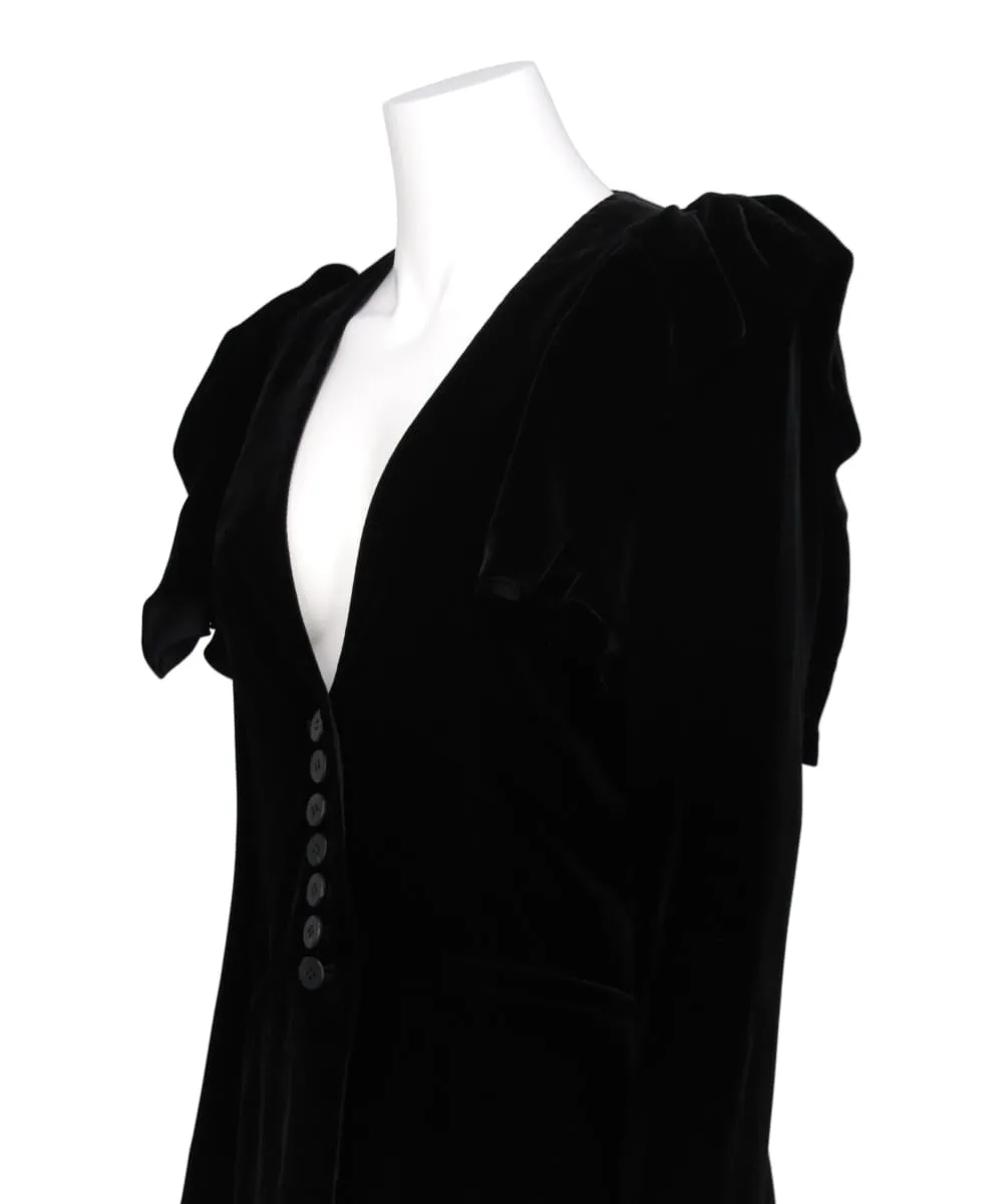 VELVET FRILL SHOULDER JACKET