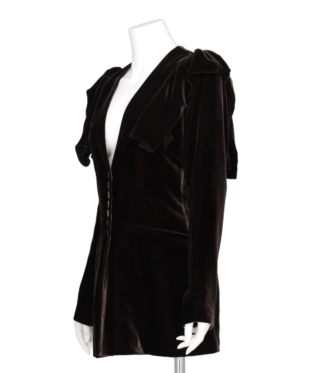 VELVET FRILL SHOULDER JACKET