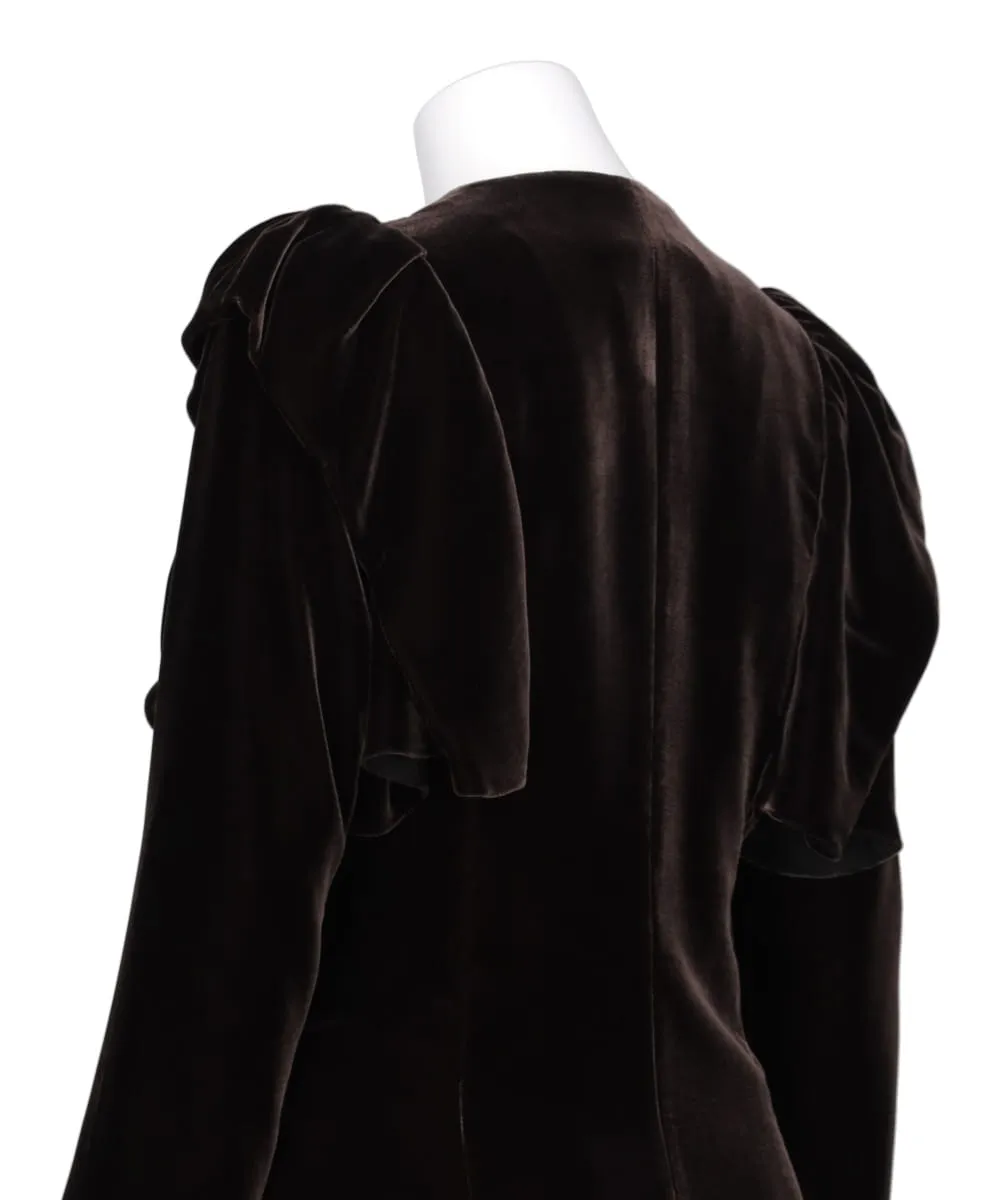 VELVET FRILL SHOULDER JACKET