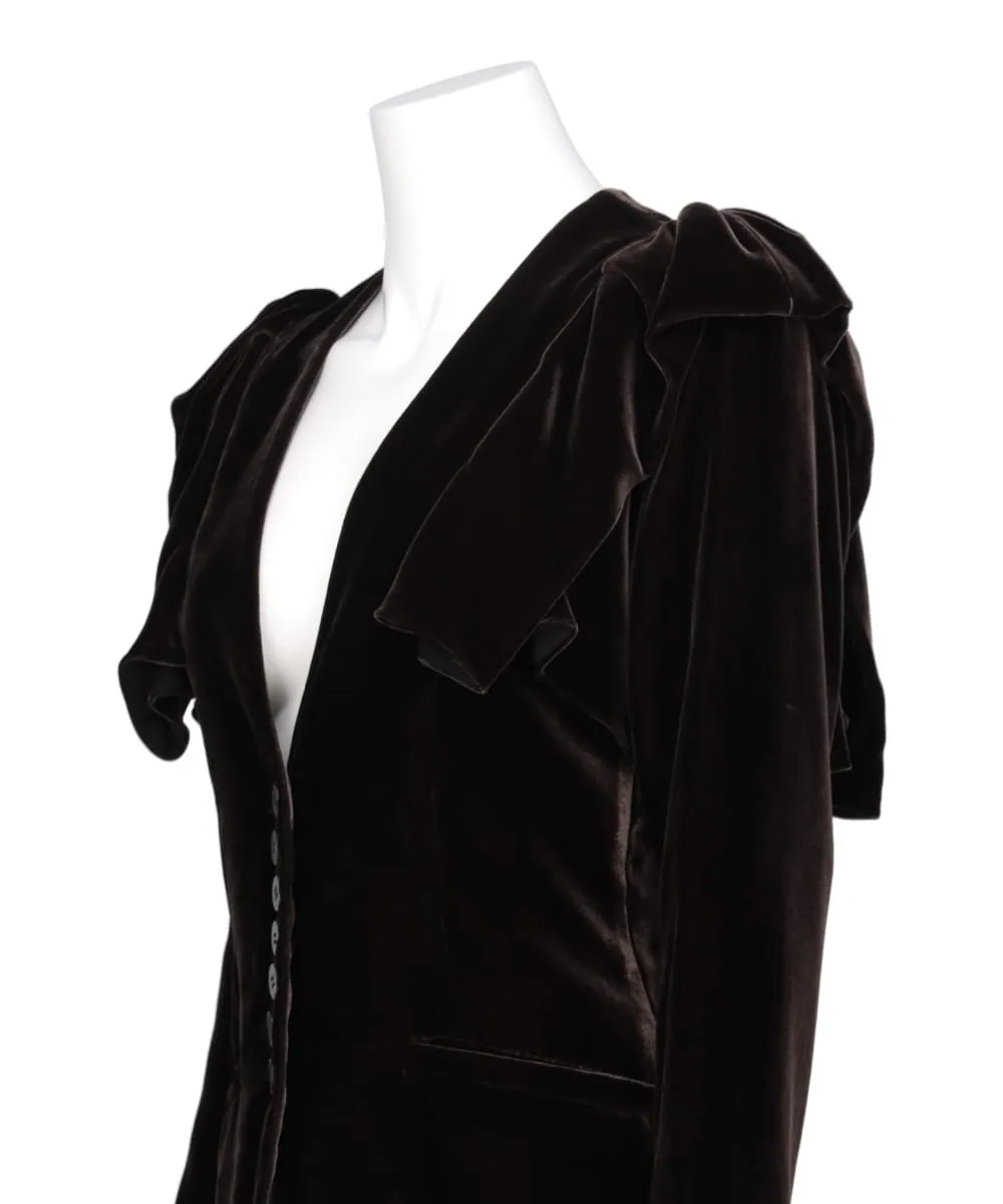 VELVET FRILL SHOULDER JACKET