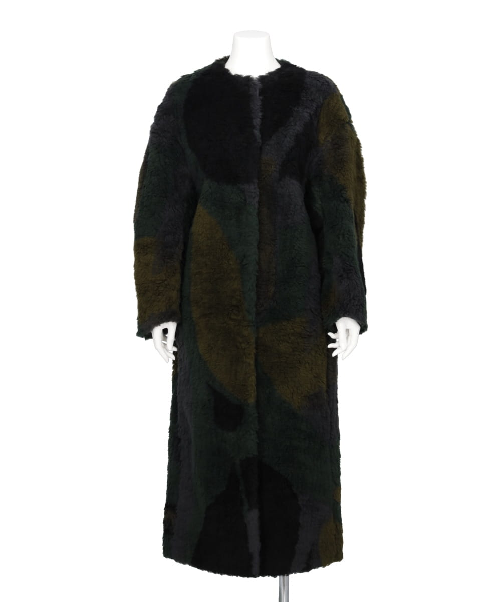 SILVER KNITTED FLUFFY WOOL I LINE COAT