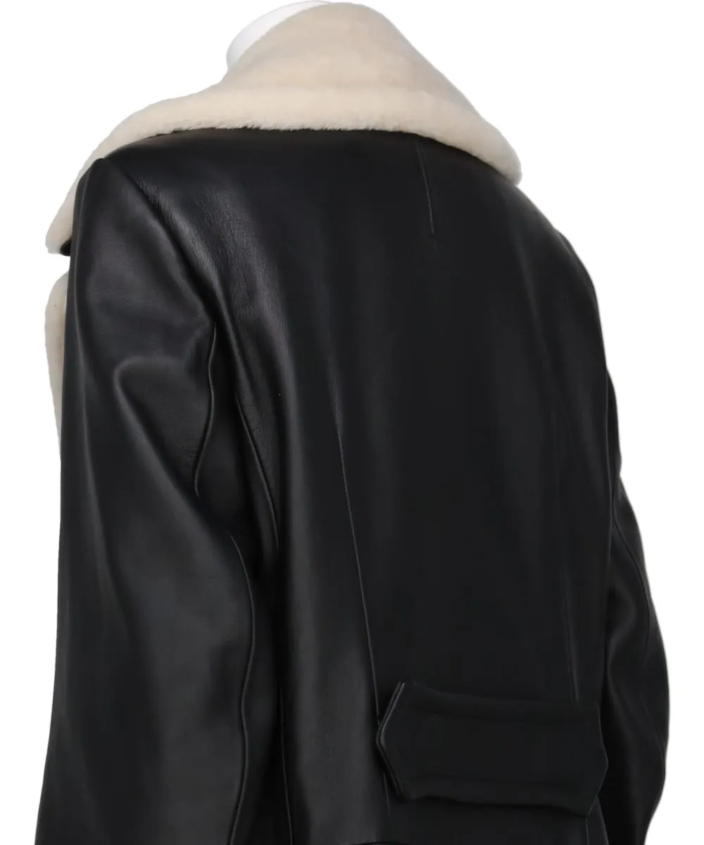 DOUBLE-BREASTED LEATHER COAT