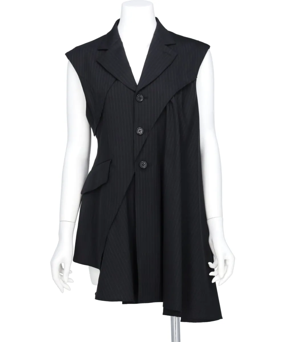 ASYMMETRIC SLEEVELESS JACKET