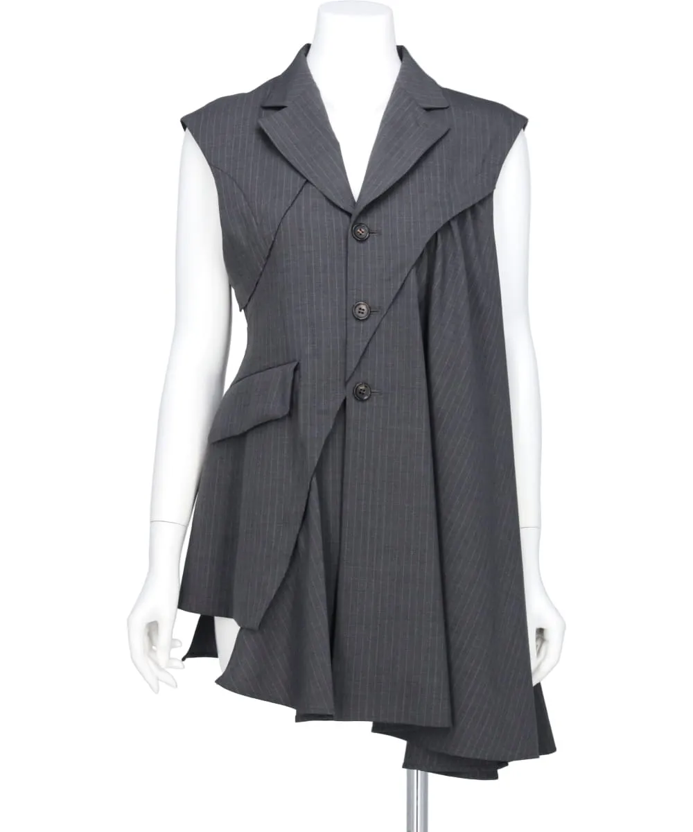 ASYMMETRIC SLEEVELESS JACKET