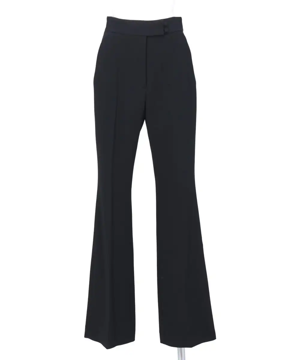 ACETATE POLYESTER HIGH WAISTED CENTER CREASED SUIT TROUSERS