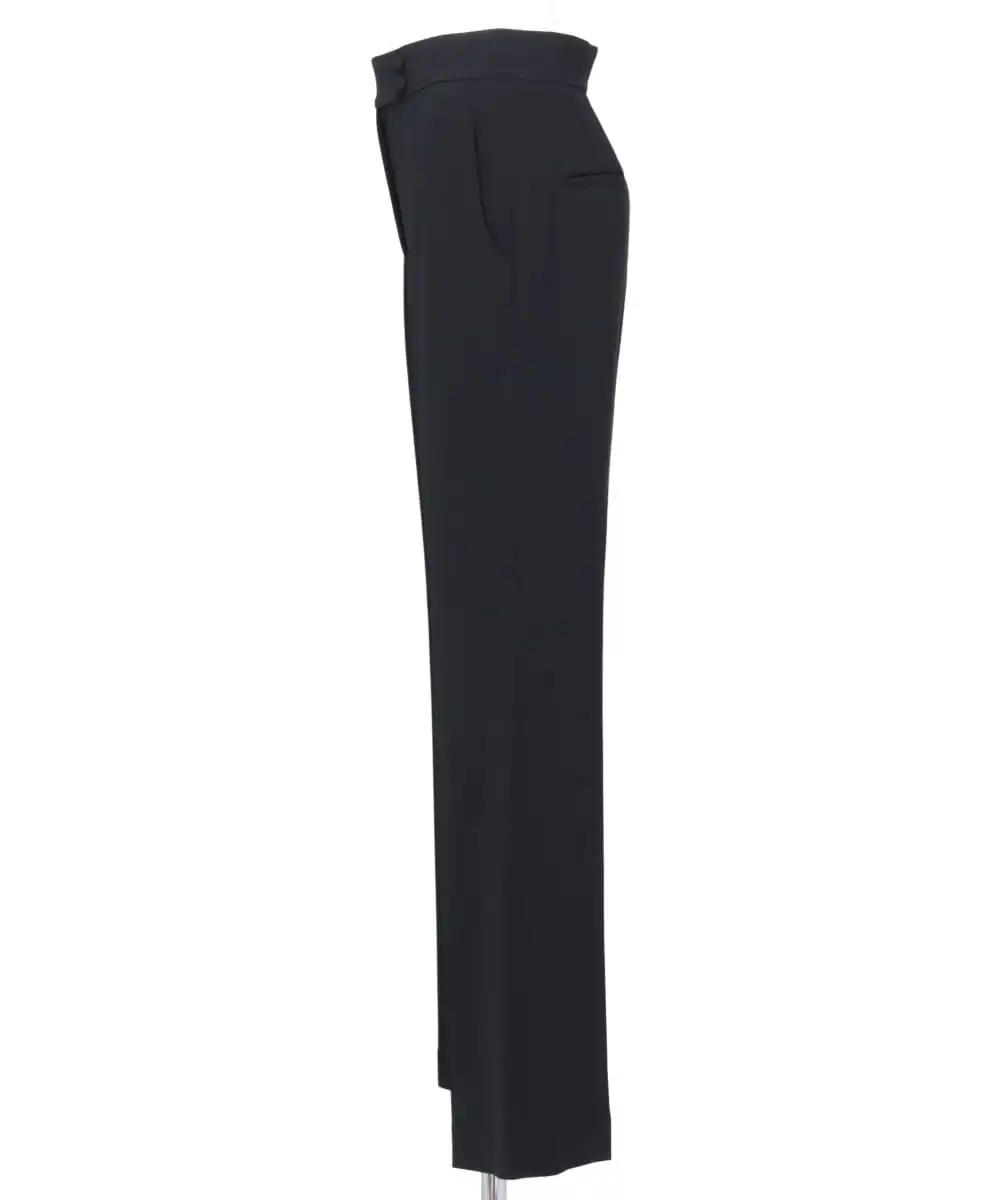 ACETATE POLYESTER HIGH WAISTED CENTER CREASED SUIT TROUSERS