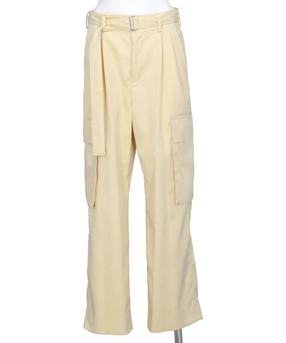 SATIN BELTED CARGO PANTS